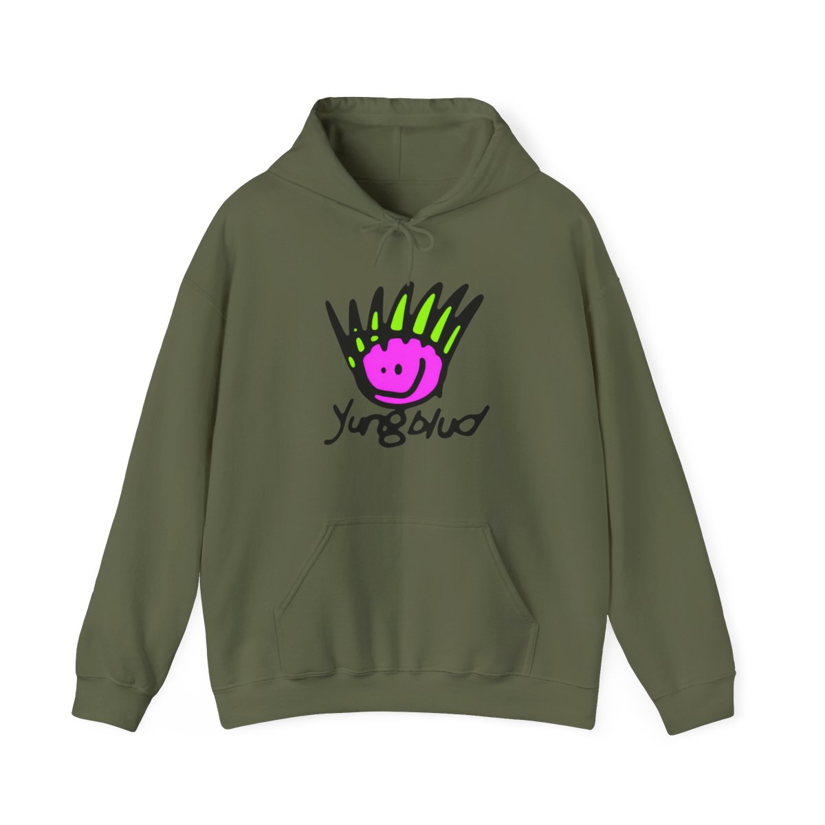 Yungblud: Face (Back Print) - White Pullover Hoodie - Merchoid - alternate angle 4, merchandise